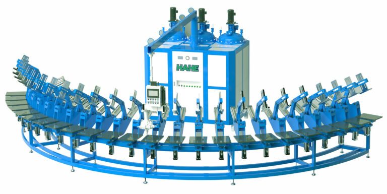 Banana type of PU machine two colors two density